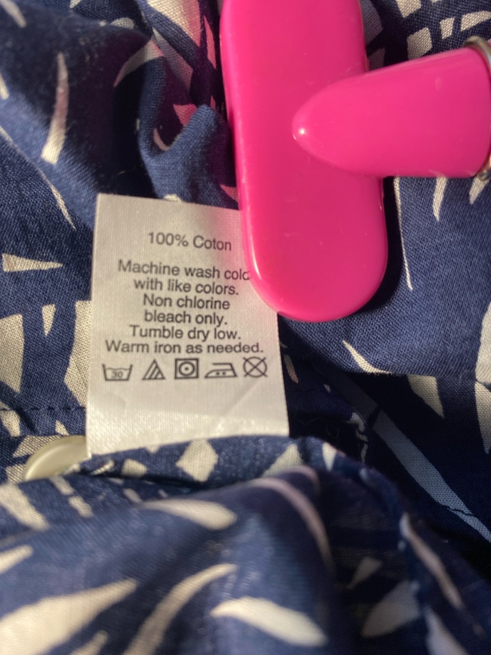 J. Crew Navy and White Palm Print Button-Up Blouse - Picture 5 of 5